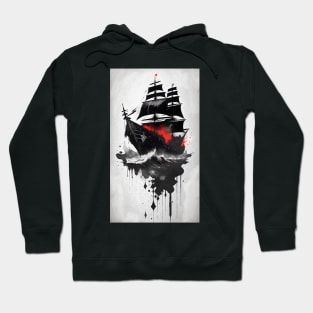 Ink Style Pirate Ship Hoodie